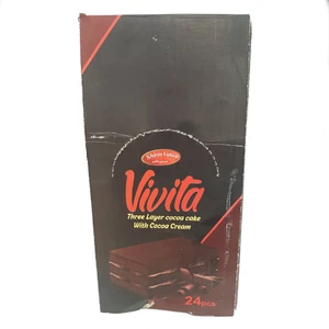 کیک سه لایه کاکائویی با کرم کاکائو ویویتا شیرین عسل - 60 گرم بسته 24 عددی