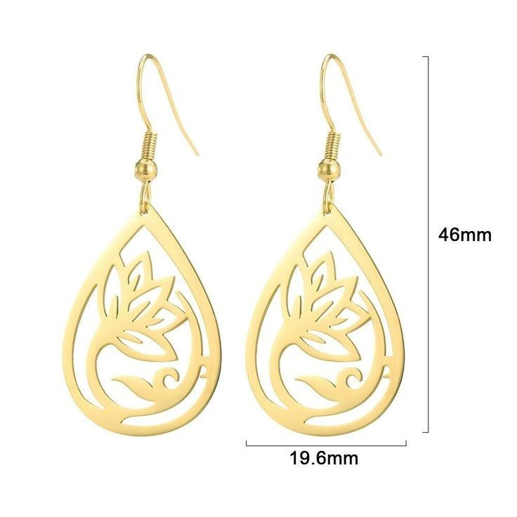 گوشواره طلا 18 عیار زنانه قیراط طرح اشک کد GH3695 - 3