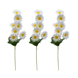 گل مصنوعی مدل شاخه گل بابونه بسته 3 عددی