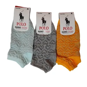 جوراب دخترانه مدل لمه قلبی بسته 3 عددی