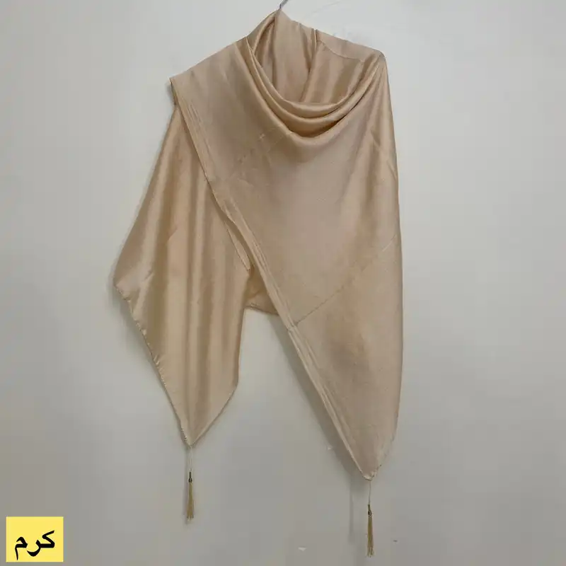 روسری زنانه مدل کرپ فلورانس منگوله دار