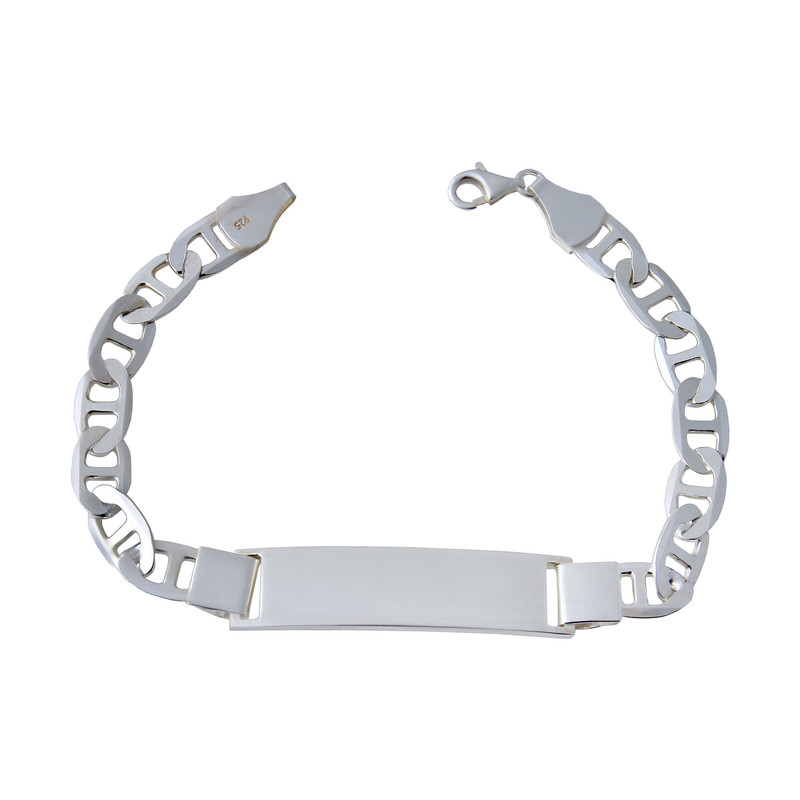 دستبند نقره مردانه بازرگانی میلادی مدل پلاک دار کد DP_103