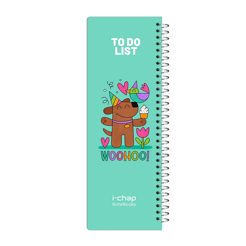 دفتر یادداشت 80 برگ آی چاپ مدل تو دو لیست طرح woohoo کد 509