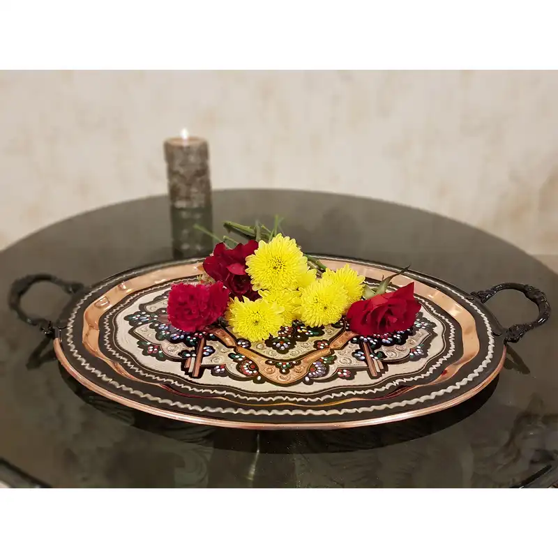 سینی میناکاری مسی مدل 6 نفره کد 116