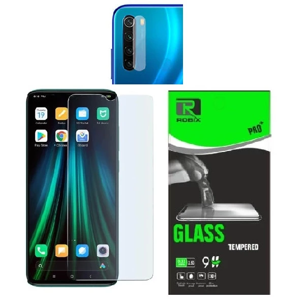 محافظ صفحه نمایش روبیکس مدل SA-Note8 مناسب برای گوشی موبایل شیائومی Redmi Note 8 به همراه محافظ لنز دوربین