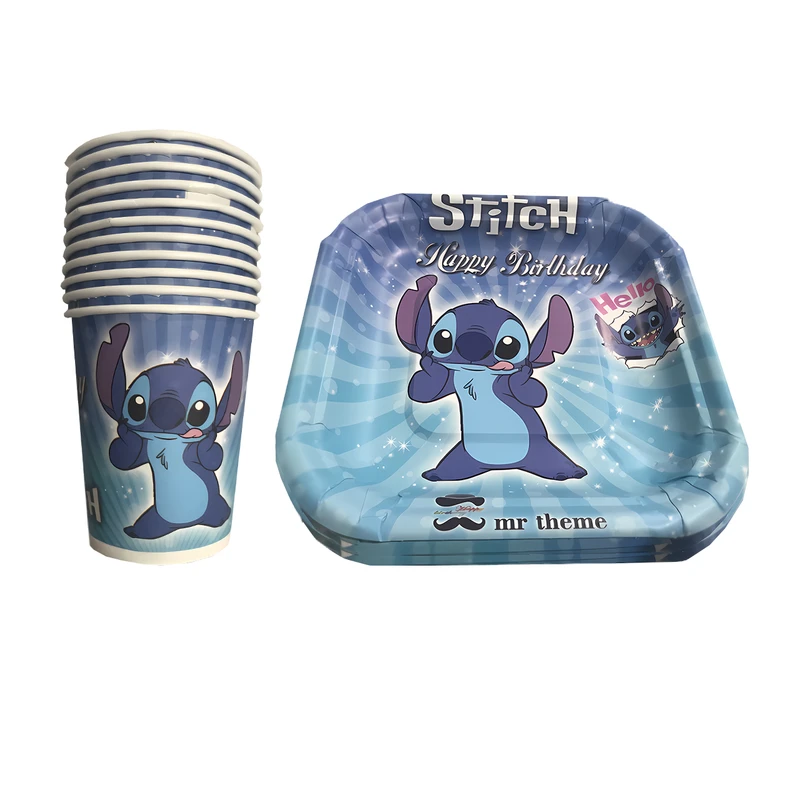 پیش دستی و لیوان یکبار مصرف مستر تم مدل استیچ بسته بندی 20 عددی