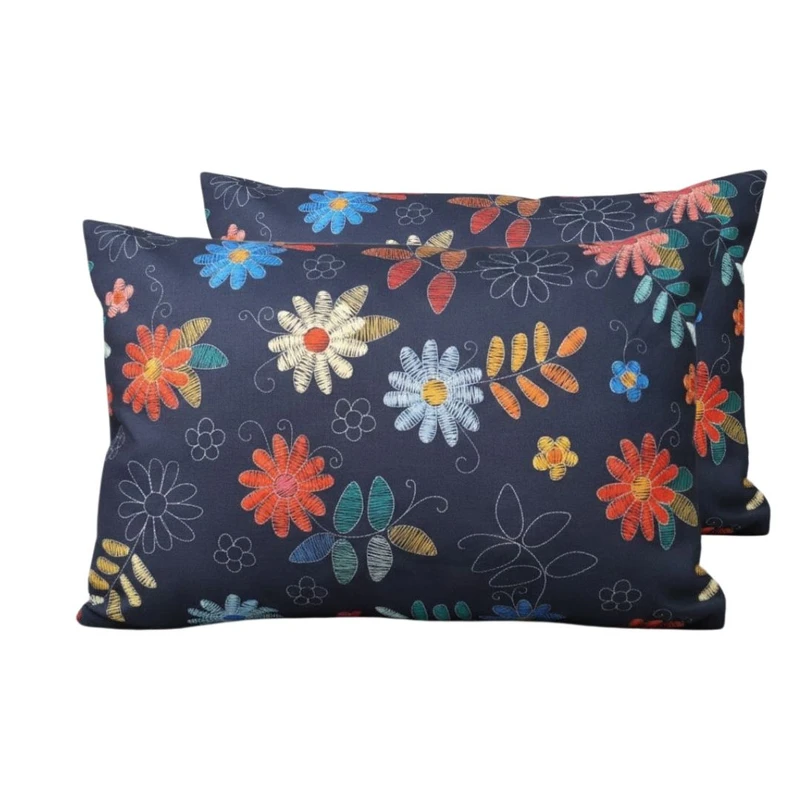 رو بالشی مدل مخمل نرم طرح گل سه بعدی سایز 50*70 سانتی متر بسته دو عددی