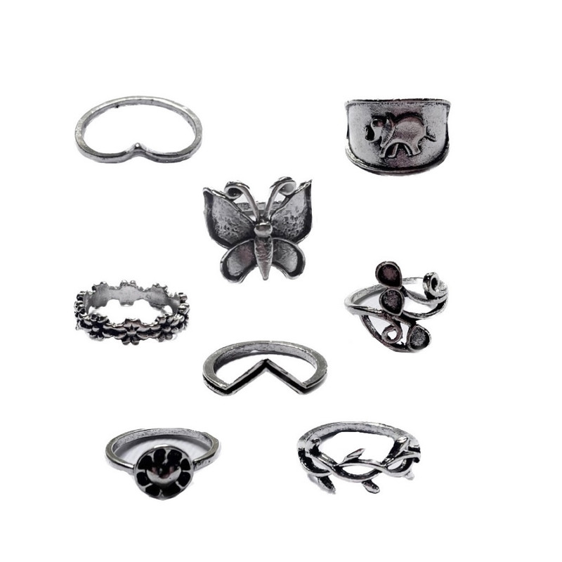 انگشتر زنانه مدل پروانه 119 بسته 8 عددی انگشتر زنانه مدل پروانه 119 بسته 8 عددی