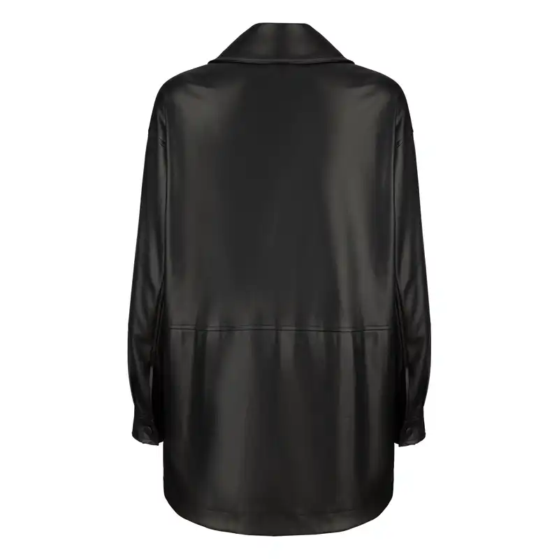 کت چرم زنانه سرژه مدل 232129 رنگ مشکی