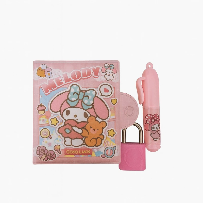 دفترچه یادداشت 60 برگ مدل قفل دار کورومی به همراه خودکار