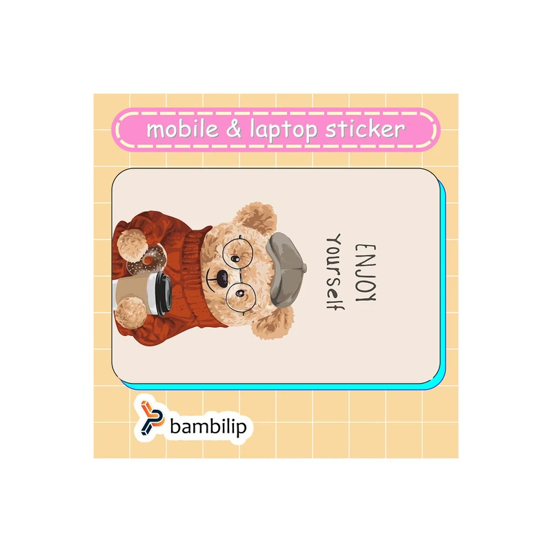 استیکر بامبیلیپ مدل کارت عابر طرح با خودت صفا کن تدی کد 9309911