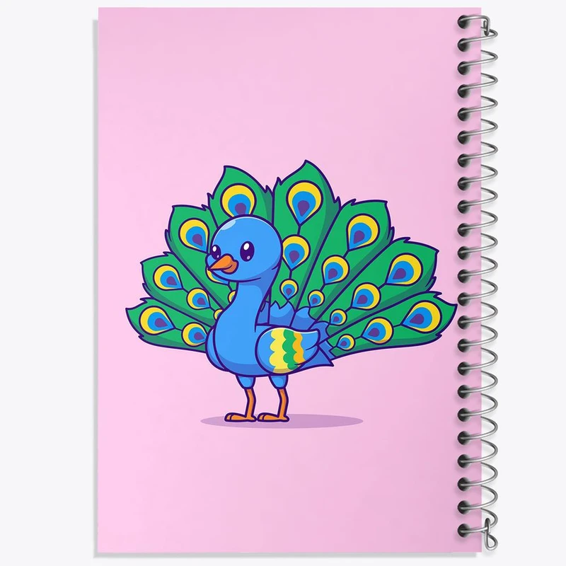 دفتر لیست خرید 50 برگ خندالو طرح حیوانات بامزه طاووس کد 29683