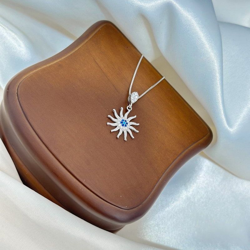 گردنبند نقره زنانه مدل چشم نظر 00186