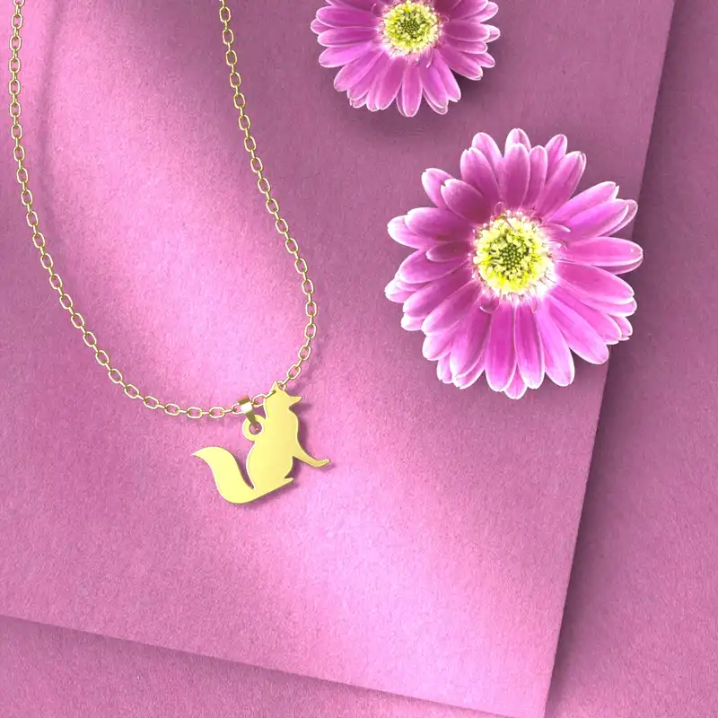 گردنبند طلا 18 عیار زنانه مدوپد مدل روباه کد B3-1-1120