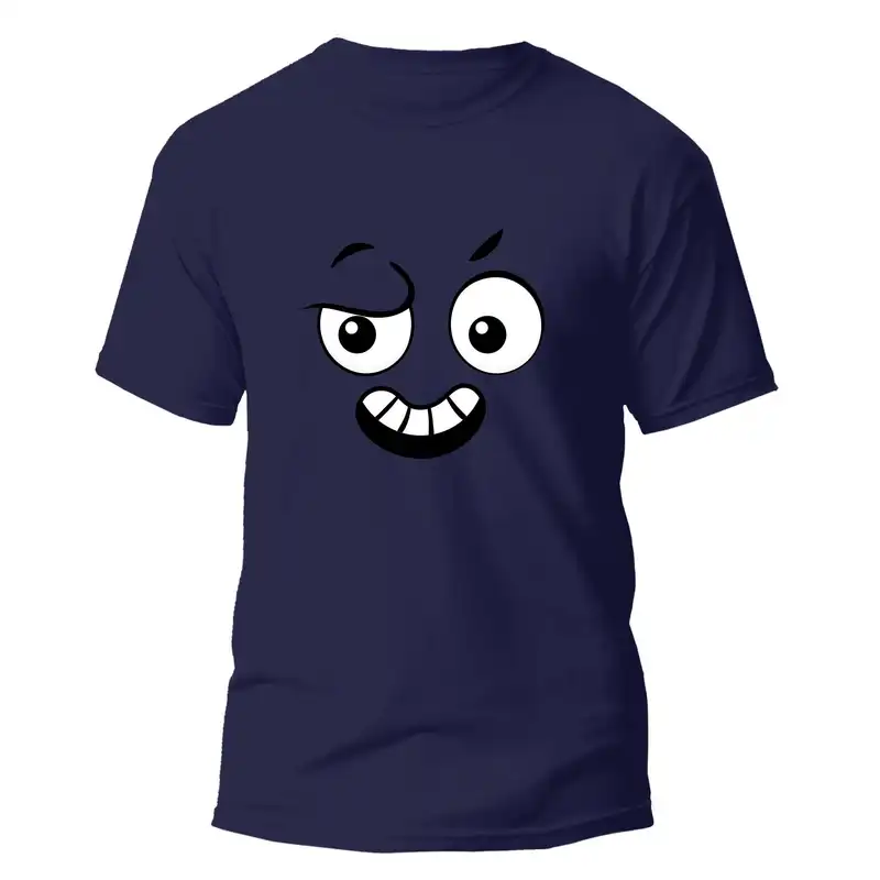 تی شرت آستین کوتاه زنانه مدل شکلک ایموجی کد 034