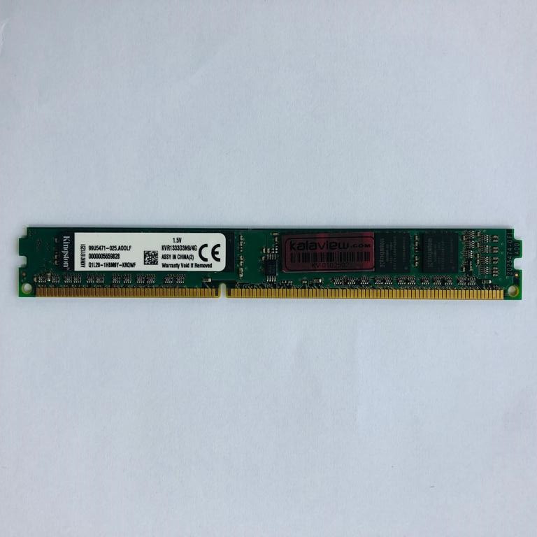 رم دسکتاپ DDR3 تک کاناله 1333 مگاهرتز CL9 کینگستون مدل PC3-10600 ظرفیت 4 گیگابایت