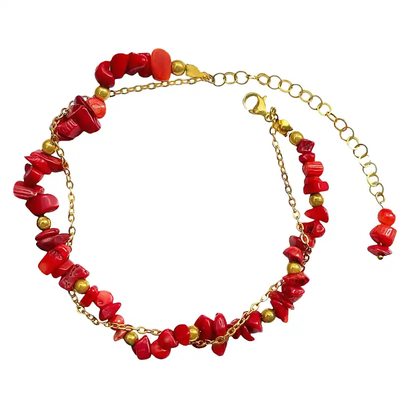 پابند زنانه مدل سنگ مرجان کد A34