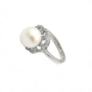 انگشتر نقره زنانه مدل مروارید کد 20458