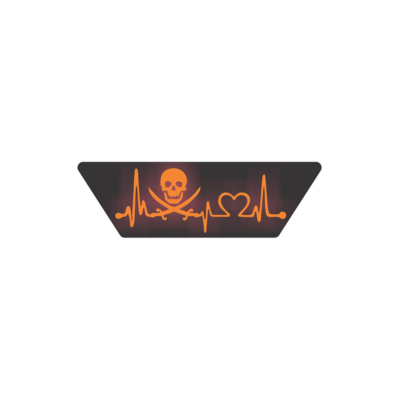 آرم شیشه عقب خودرو طرح ضربان قلب اسکلت مدل LED OR چراغدار