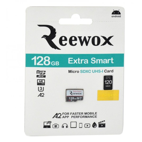 کارت حافظه micro SD XC ریووکس مدل EXTRA SMART A2  استاندارد UHS-I سرعت 120MBps ظرفیت 128 گیگابایت