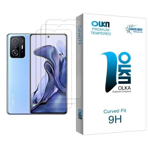 محافظ صفحه نمایش کولینگ مدل Olka Glass MIX003 مناسب برای گوشی موبایل شیائومی 11T بسته سه عددی