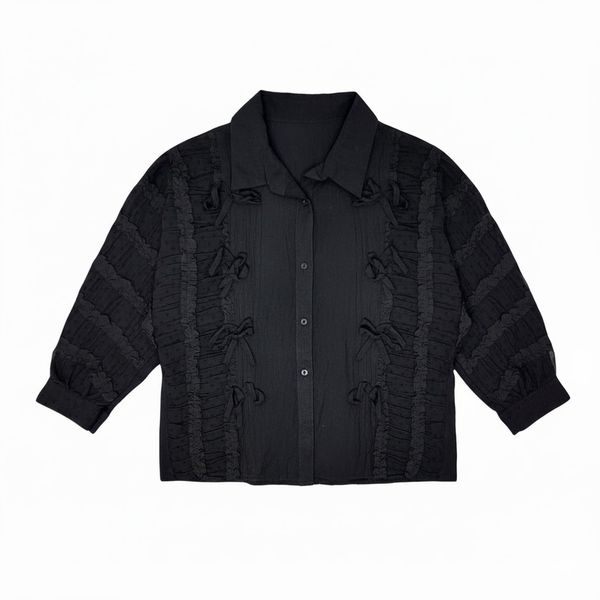 کراپ شومیز آستین بلند یقه گرد زنانه مدل 68