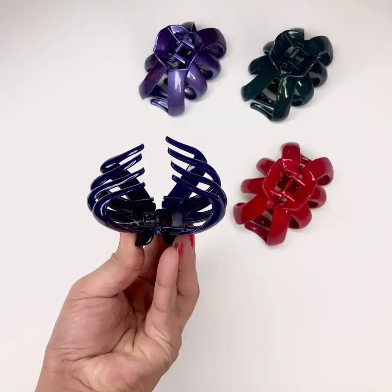 کلیپس مو زنانه مدل گوجه ایی مجموعه 4 عددی