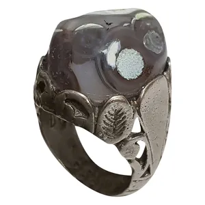 انگشتر نقره مردانه مدل عقیق سلیمانی حجرالعین ASHE2015