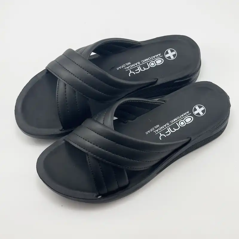 دمپایی زنانه مدل چرمی ضربدری