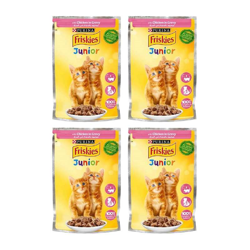 پوچ گربه فریسکیز مدل کیتن وزن 85 گرم بسته 4 عددی