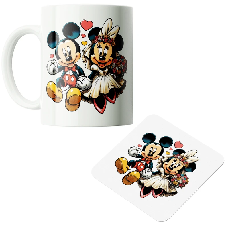 ماگ پاد آفرین مدل کارتونی میکی موس کیوت فانتزی بامزه کد PZ335 به همراه زیرلیوانی