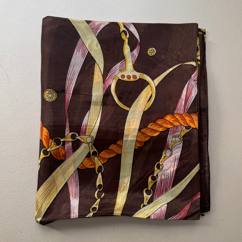 روسری زنانه مدل حریر ابرشیم زنجیره ای کد 5