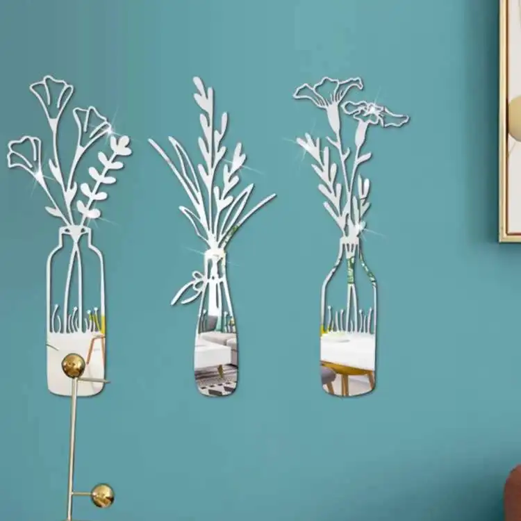 آینه آماتیس مدل گل و گلدان کد 2 مجموعه 3 عددی