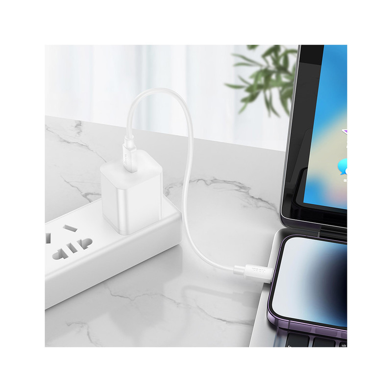 خرید و قیمت کابل تبدیل USB-C به لایتنینگ هوکو مدل X96 20W طول 0.25 متر