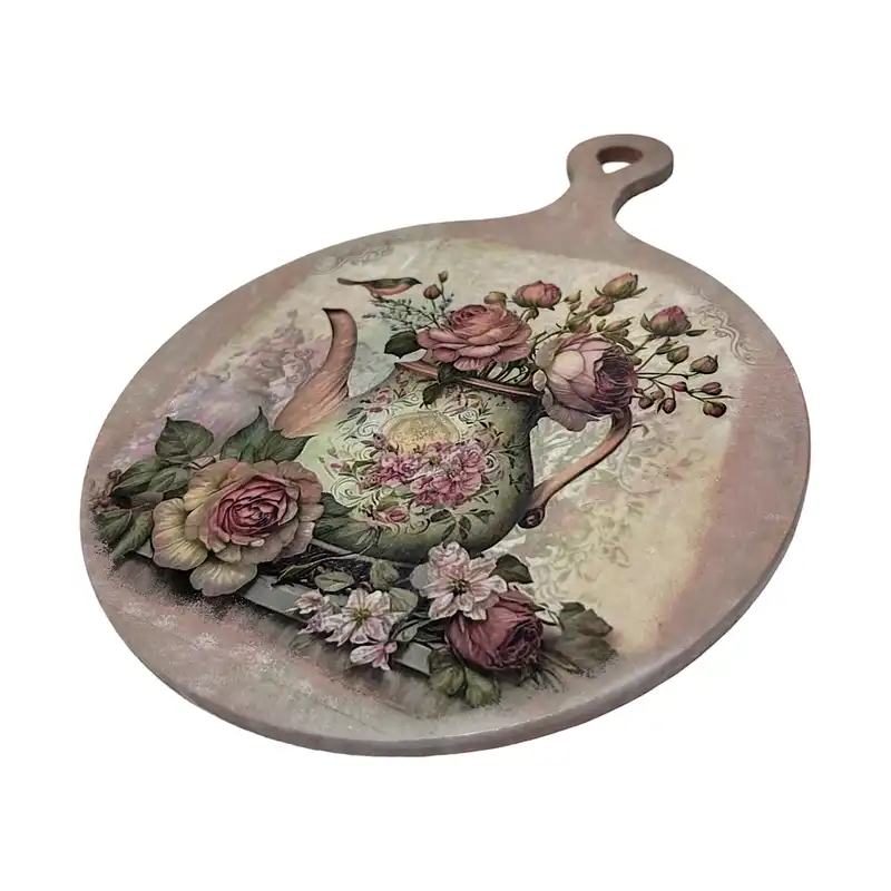 تخته سرو چوبی مدل قوری گل بهاری کد VA-10