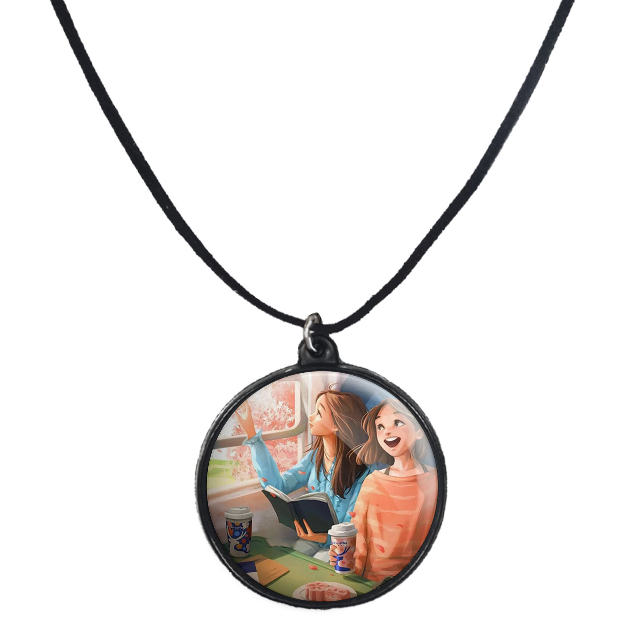 گردنبند پرمانه طرح دخترونه کد pmb.23389 مدل دو طرفه