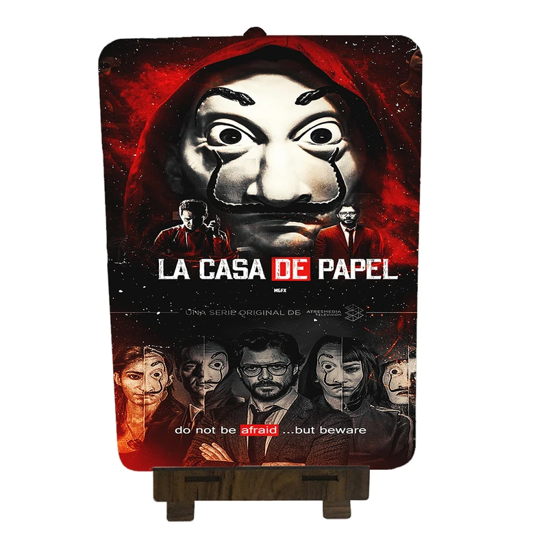 تابلو شاسی رومیزی طرح سریال Money Heist خانه کاغذی bn7