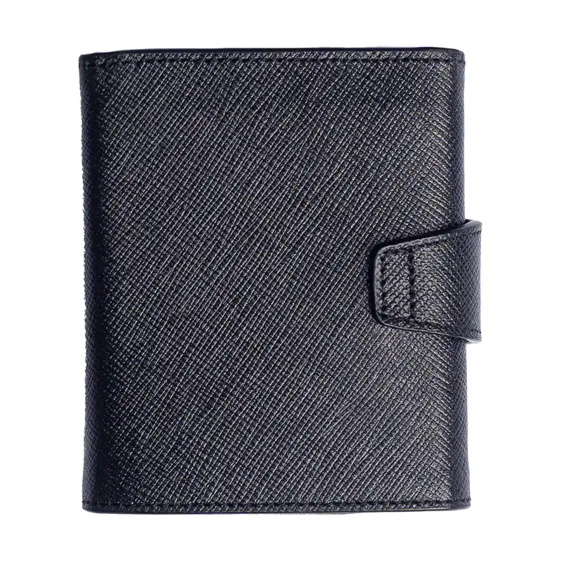 کیف پول اوال مدل چرم طبیعی طرح سافیانو کد W1  رنگ مشکی