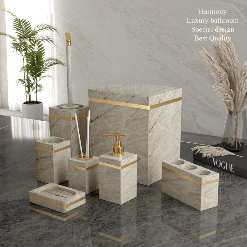 ست سرویس بهداشتی 7 پارچه هارمونی مدل رویا ماربل HA کد TP767