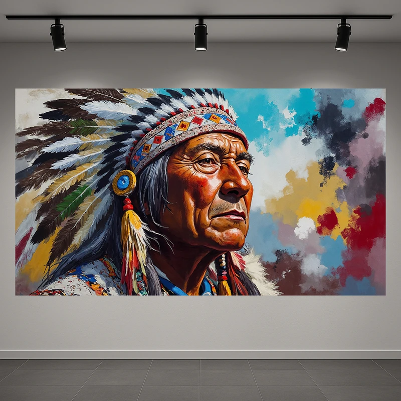 تابلو بوم طرح مخمل سرخپوست کد AR3060420