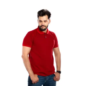 پولوشرت آستین کوتاه مردانه برساد مدل E106 رنگ قرمز