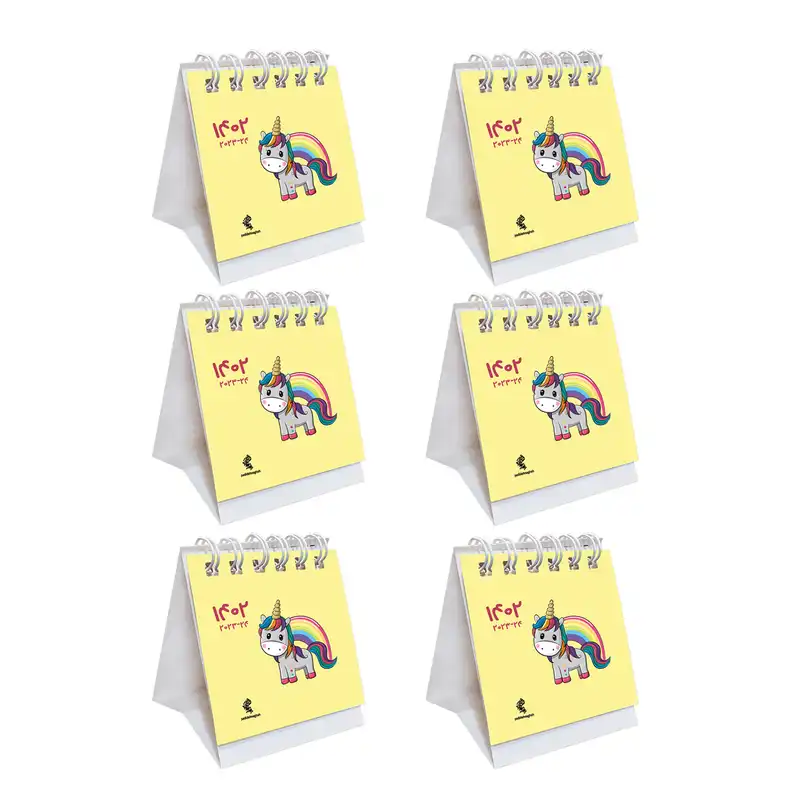 تقویم رومیزی سال 1402 پدیده نقش مدل tiny طرح فانتزی کد 3 بسته 6 عددی