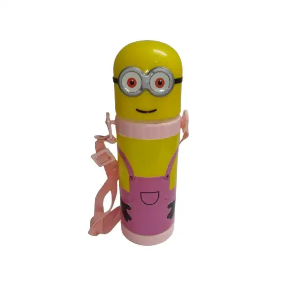 قمقمه طرح مینیون لیوان دار کد A11 گنجایش 0.5 لیتر
