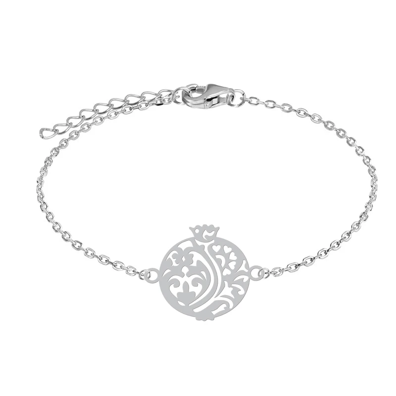 دستبند زنجیری زنانه هایکا طرح انار کد zd.h 367