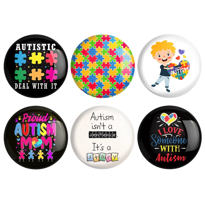 مگنت خندالو طرح اتیسم Autism کد 1728B مجموعه 6 عددی