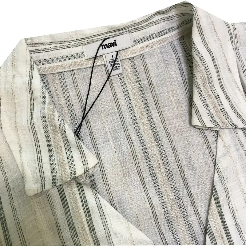 بلوز آستین سه ربع زنانه ماوی مدل راه راه