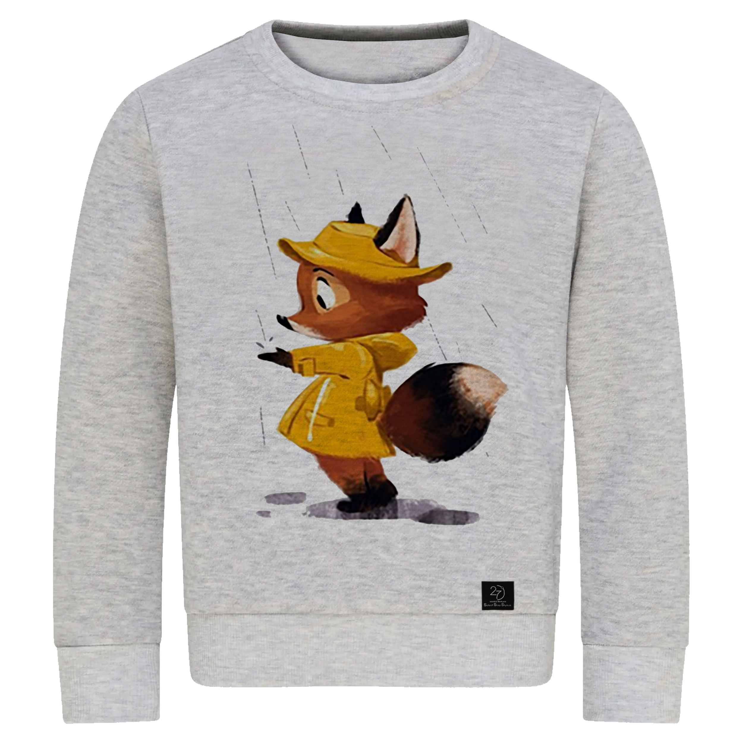 سویشرت دخترانه 27 مدل روباه کد V06 رنگ طوسی