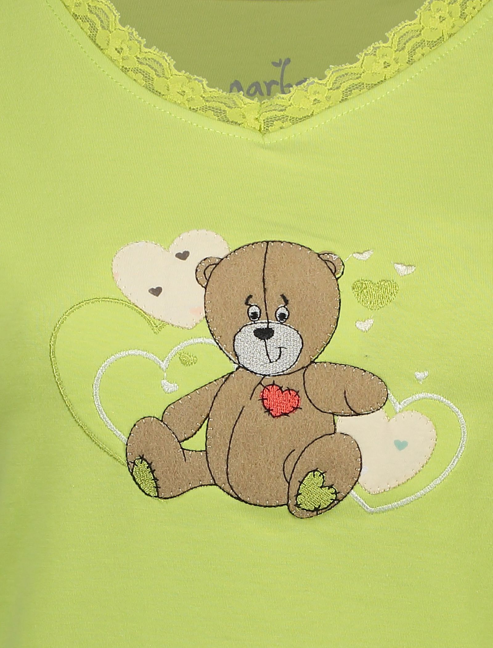 تی شرت و شلوار نخی زنانه خرس مهربان - ناربن - سبز - 5