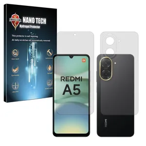 Nano tech Tough model transparent screen protector suitable for Xiaomi Redmi A5 4G mobile phone along with the back protector