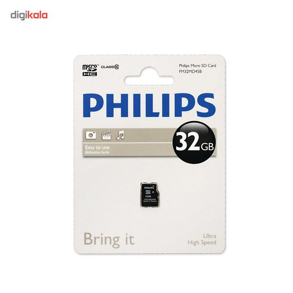 کارت حافظه microSDHC فیلیپس مدل FM32MD45B کلاس 10 ظرفیت 32 گیگابایت